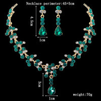 KMVEXO Crystal Bridal Wedding Jewelry Sets Women Gold Color Rhinestone Necklace Long Earrings Set Dress Accessories Bridesmaid