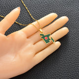 Anniyo 2.8CM Bangladesh Map Flag Pendant Necklaces for Women Girls Stainless Steel Bangladeshi Maps Chains Bengali #155221