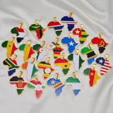 Anniyo 3.8CM Hip-hop Africa Map Pendant Necklace Jewelry Ghana Nigeria Congo Sudan Somalia Uganda Zimbabwe Zambia Liberia#207921