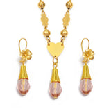 Anniyo Hawaiian Jewelry sets Pendant Necklaces Flower Earrings Colored Crystal Bead Ball Chains Guam Micronesia Chuuk #258006