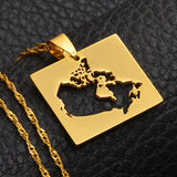 Anniyo 2.6cm Canada Map Pendant Necklaces for Women Jewelry Country Maps of Canadian Chain  #021321