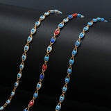 Lucky Eye Turkish Evil Eye Ankle Bracelet Gold Color Copper Foot Leg Chain Anklet Fashion Jewelry Gifts for Women Men EY6734