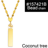Anniyo Customize Capital Letters Pendant Necklaces,Personalized Name Hawaiian Kiribati Heart Lovers Coconut Tree Jewelry #156721