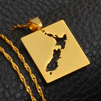 Anniyoc New Zealand Map Pendant Necklaces Gold Color/Silver Color NZ Maps Jewelry #021121