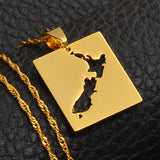 Anniyoc New Zealand Map Pendant Necklaces Gold Color/Silver Color NZ Maps Jewelry #021121