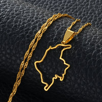 Anniyo 3.1cm Outline Colombia Map Pendant Necklace Silver Color/Gold Color Jewelry Map of Colombian Chains #200321