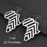 Anniyo 7cm African Map Earrings Big Exaggerate Larger Earring Stud Africa Ornaments Traditional Ethnic Hyperbole Jewelry #169421