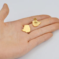 Anniyo Stud Earrings Zimbabwe Nigeria Kenya Congo Ghana Cameroon Map Jewelry for Women Girls Gold Color African Earrings #205821
