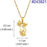 Anniyo 2.5cm Mayotte Pendant Necklaces for Women Girls Mamoudzou Mahore Jewelry @243821