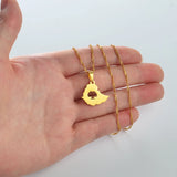 Anniyo 2.1CM Ethiopian Oromia Map Pendant Chains for Women Girls Oromo Jewelry @038821