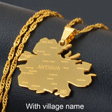 Anniyo Antigua Necklaces for Women Girls Gold Color Antigua Map Pendant  Jewelry Waladli/Wadadli #135521