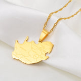 Anniyo South Africa Map and Cities Name Pendant Necklaces Jewelry African Festival Ornament #203921
