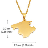 Anniyo Mallorca Spain Map Pendant Necklaces Chains Jewelry #165221