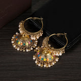 Pendientes Gypsy Ethnic Round Bells Indian Jewelry Earrings Vintage Tribe Jhumka Earrings Kolczyki Wedding Jewelry