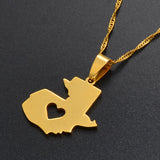 Anniyo Guatemala Map Pendant Necklaces for Women Girls Gold Color Jewelry Map of Guatemala #004021