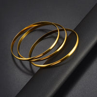 Anniyo 3PCS/Lot, Wholesale Bangle for Women Gold Color African Bright Bracelet Jewelry Middle East  #133816