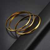 Anniyo 3PCS/Lot, Wholesale Bangle for Women Gold Color African Bright Bracelet Jewelry Middle East  #133816