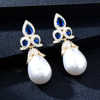 GODKI Trendy Pearl Indian Kundan Earring For Women Wedding Party African Dubai Bridal Jewelry boucle d'oreille femme Gift