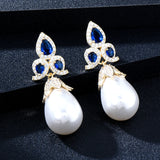 GODKI Trendy Pearl Indian Kundan Earring For Women Wedding Party African Dubai Bridal Jewelry boucle d'oreille femme Gift