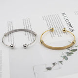 Simple Stainless Steel Twisted Wire Mesh Opening Steel Ball Ladies Bracelet Birthday Anniversary Gift Wholesale
