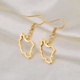 Anniyo Iran Map Earrings for Women Girls Jewelry Stainless Steel Iranian Outline Earring #246321