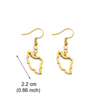 Anniyo Iran Map Earrings for Women Girls Jewelry Stainless Steel Iranian Outline Earring #246321