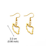Anniyo Iran Map Earrings for Women Girls Jewelry Stainless Steel Iranian Outline Earring #246321