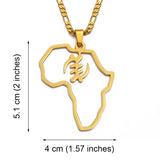 Anniyo African Map Cultural Symbol Pendant Necklaces Women Men Adinkra Gye Nyame Ethnic Jewelry Congo Ghana Nigeria @129721