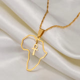 Anniyo Egyptian Cross Ankh Symbol Pendant Necklaces Women Girls Africa Map Jewelry Egypt Hieroglyphs Nile Key @177721