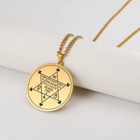 Dawapara Abracadabra Pendant Abraxas Cabalistic Magic Occult Esoteric Amulet Necklace Supernatural Stainless Steel Jewelry