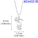 Anniyo 2.5cm Mayotte Pendant Necklaces for Women Girls Mamoudzou Mahore Jewelry @243821