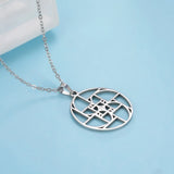 Skyrim Fibonacci Spiral Circle Triangle Golden Ratio Geometry Pendant Necklace Stainless Steel Women Choker Necklace Jewelry