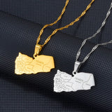 Anniyo Yemen Map With City Name Pendant Necklaces Jewelry Maps of Yemeni  @257621