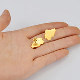 Anniyo Stud Earrings Zimbabwe Nigeria Kenya Congo Ghana Cameroon Map Jewelry for Women Girls Gold Color African Earrings #205821