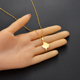 Anniyo 2CM Small Size Kosovo Pendant Necklaces For Women Girls Silver Color/Gold Color Jewelry Kosoves Charms Jewellery #146721