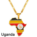 Anniyo 3.8CM Hip-hop Africa Map Pendant Necklace Jewelry Ghana Nigeria Congo Sudan Somalia Uganda Zimbabwe Zambia Liberia#207921