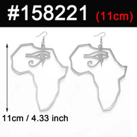 Anniyo African Map Ancient Egyptian Eye of Horus Exaggerate Larger Earring Amulet Egypt Traditional Ethnic Hyperbole #158221