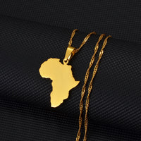 Anniyo 2.4cm Africa Map Pendant Necklaces Women Girls African Maps Fine Design Jewelry Nigeria,Congo,Ghana,Sudan,Somalia #237021