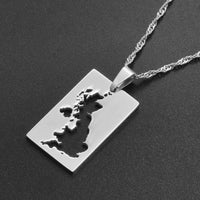 Anniyo United Kingdom of Great Britain and Northern Ireland Map Pendant & Necklaces for Women UK Country Maps #021421