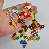 Anniyo 3CM Hip-hop Africa Map Pendant Necklace Jewelry Eritrea,Gambia,Guinea,Congo,Tunisia,Benin,Libay,Namibia,Chad,Botswana