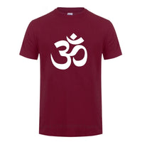 OM AUM SYMBOL  Relaxation T-Shirt For Male Men Funny Cotton Short Sleeve Streetwear JN BUDDHISM OM MANI PADME HUM T Shirt