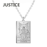 Dawapara Tarot Cards Necklace Women Stainless Steel Necklace Wealth Amulet Classic Tarot Major Arcana Divination Charm Jewelry