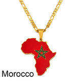 Anniyo 3.8CM Hip-hop Africa Map Pendant Necklace Jewelry Ghana Nigeria Congo Sudan Somalia Uganda Zimbabwe Zambia Liberia#207921