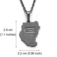 Anniyo Original Old Sudan Map Pendant Necklaces Gun Black Sudan Map Juba Jewelry African @@115806