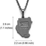 Anniyo Original Old Sudan Map Pendant Necklaces Gun Black Sudan Map Juba Jewelry African @@115806