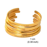 Anniyo Personalized Name Cuff Bracelets Cuff Bangles Women Girls Jewelry Customize Print Letter #112021