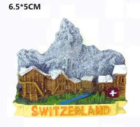 Switzerland Snow Mountain Lovers Squirrel Skiing 3D Fridge Magnets Tourism Souvenirs Refrigerator Magnetic Stickers Gift