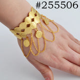 Anniyo Arab Coin Bracelets Gold Color Banglet Africa The Middle East Popular Jewelry Dubai Cuff Bracelet for Women Girls #254806