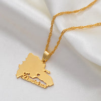Anniyo Dominican Map Pendant Necklaces Dominicans Country Map Jewelry Chain Patriotic  #124721