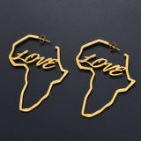 Anniyo African Symbol Earrings Gold Color Stainless Steel Adinkra Nyame Earrings Stud Ethnic large Jewelry Love  #131121